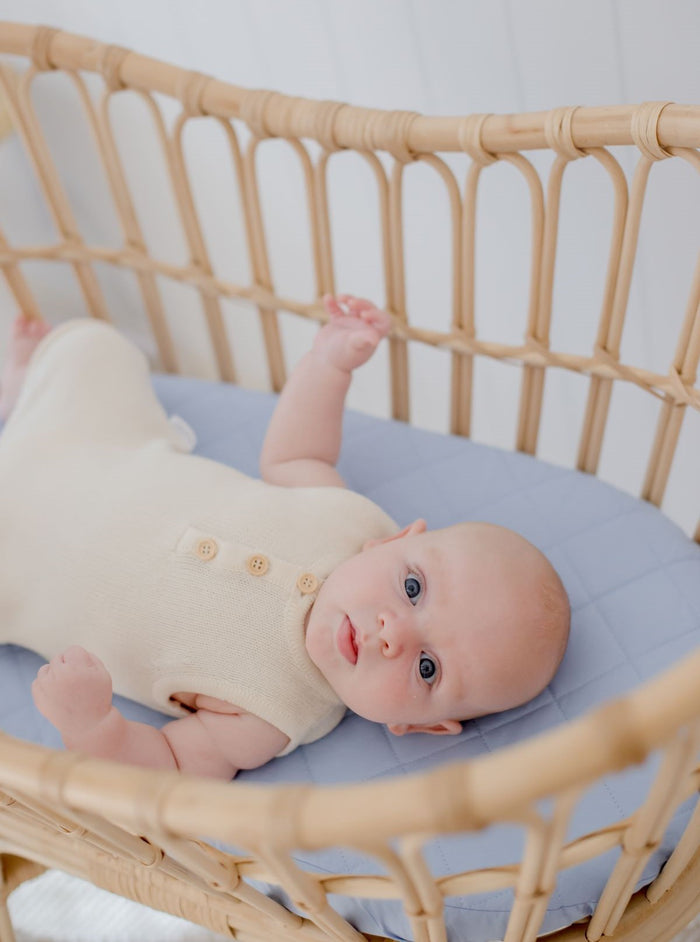 Bambella Waterproof Moses Bassinet Sheet |  Sky Blue