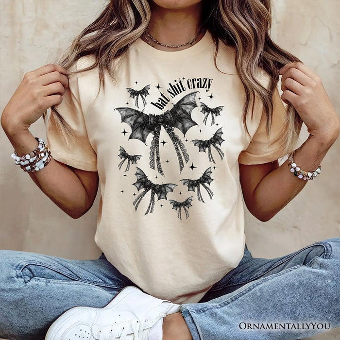 Bat Shit Crazy Coquette Bats T-Shirt, Funny Halloween Tee for Wild and Wicked Spirits T-Shirts OrnamentallyYou