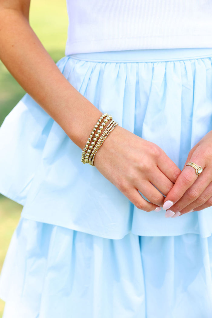 Beaded Gold Bracelet Stack