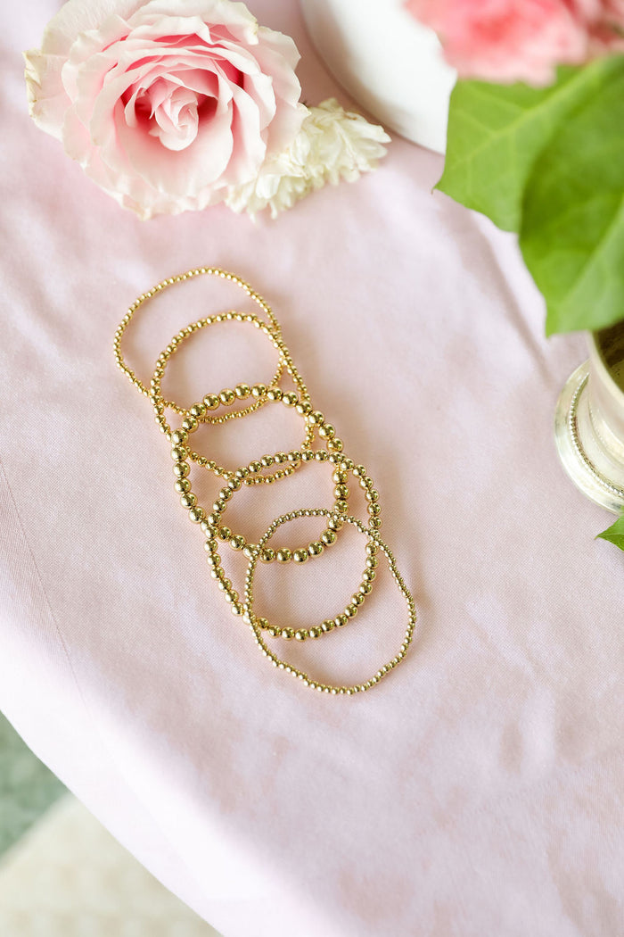 Beaded Gold Bracelet Stack