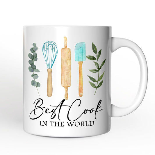 Best Cook Minimalist Personalized Mug, Chef Custom Gift with Name Personalized Ceramic Mug OrnamentallyYou 12oz Mug Non-Custom