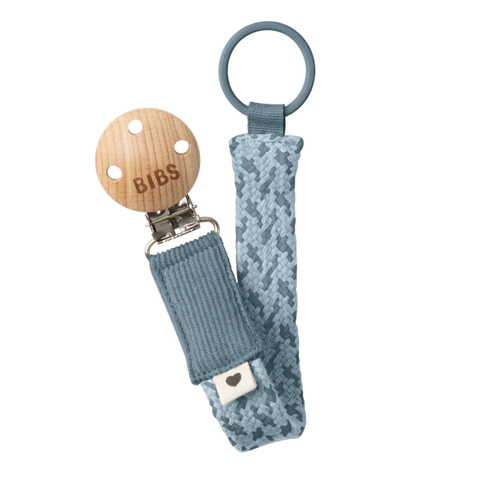 BIBS Pacifier Clip | Petrol & Baby Blue