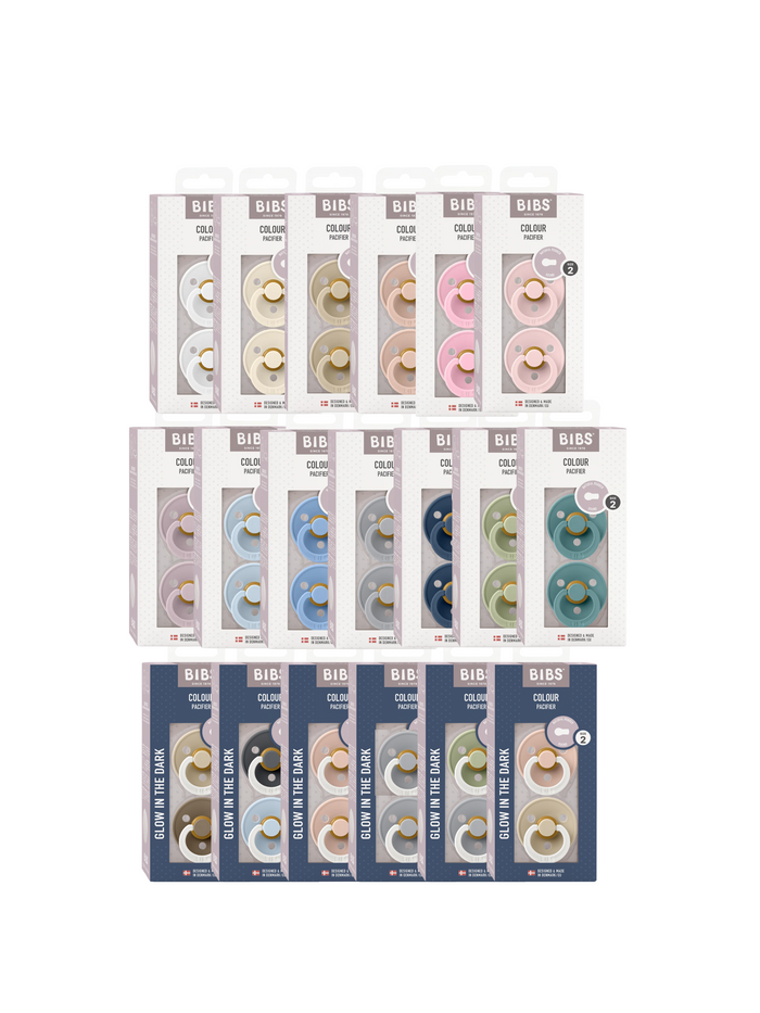 BIBS Round Colour Latex Dummies Twin Pack Size 2 (6-18 Months)