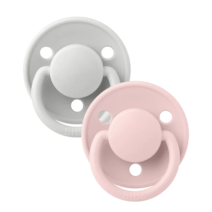 BIBS Round De Lux Silicone Dummies 2 Pack (ONE SIZE 0-3 Years)