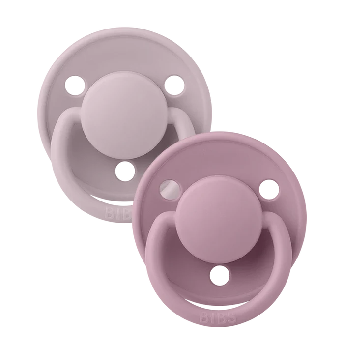 BIBS Round De Lux Silicone Dummies 2 Pack (ONE SIZE 0-3 Years)