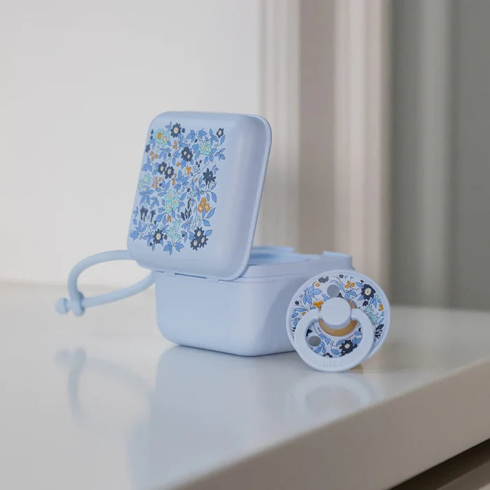 BIBS x Liberty Paci Pod Pacifier Box - Chamomile Lawn Baby Blue