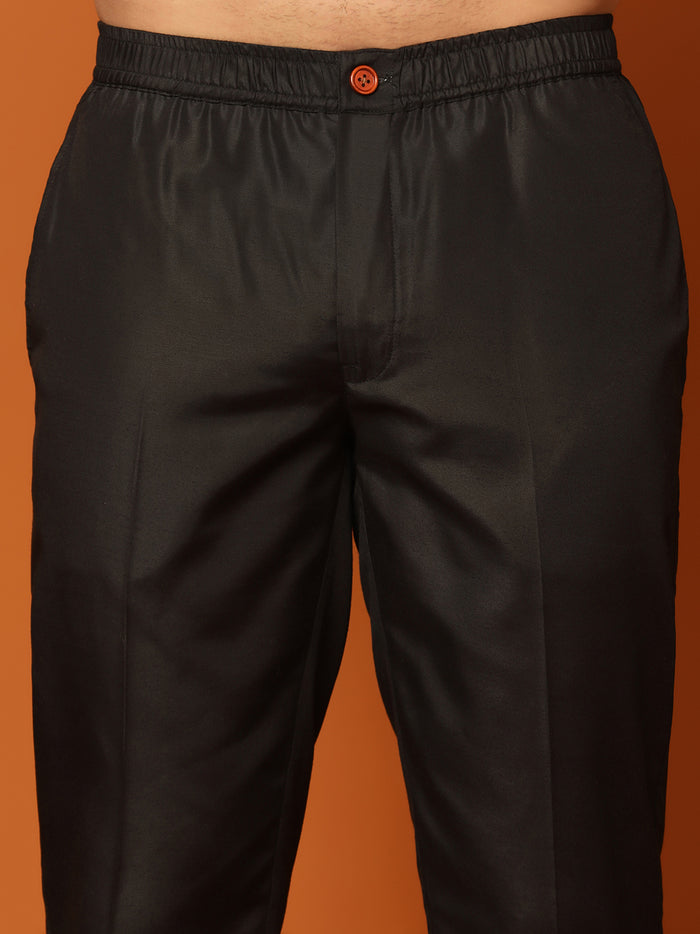 Black Embroidered Nehru Jacket Set with Kurta & Trouser
