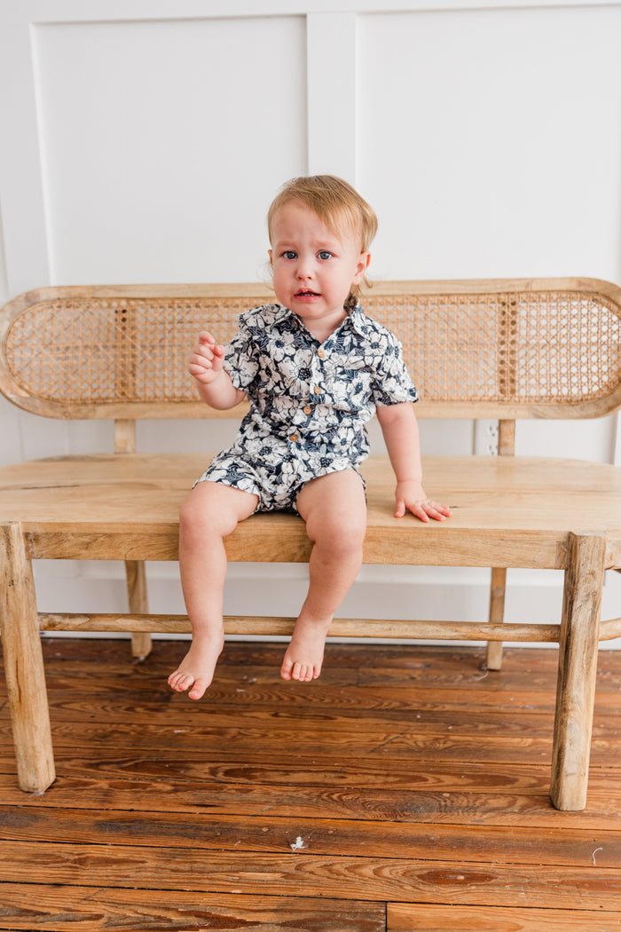 Black Floral Printed Boys Shirt & Shorts Set Dress Yo Baby India