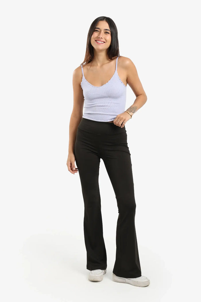 Black High Rise Flare Pants