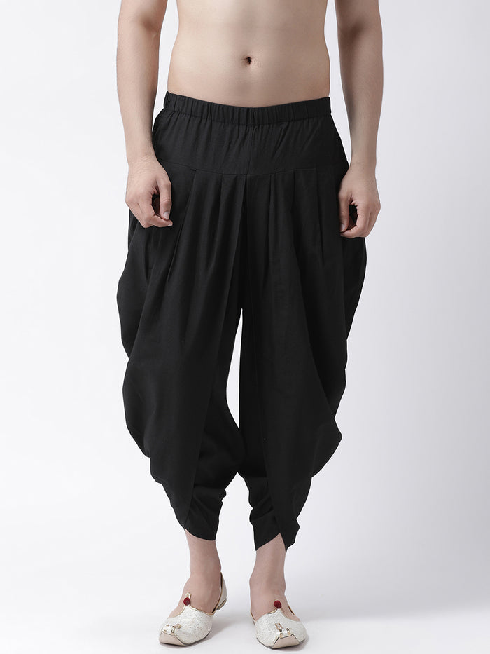 Black Solid Elasticated Dhoti
