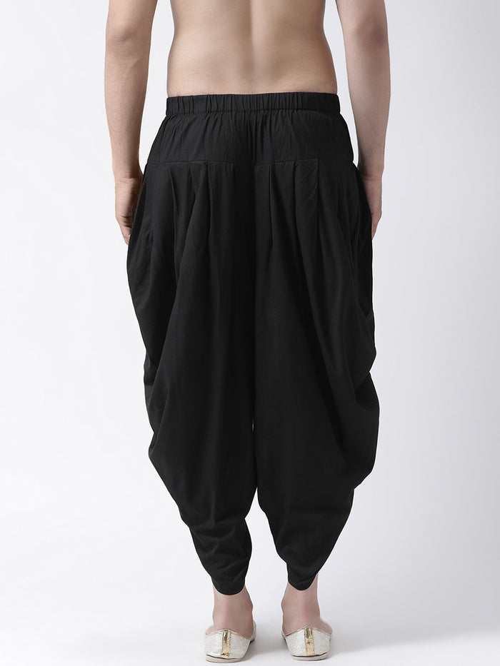 Black Solid Elasticated Dhoti