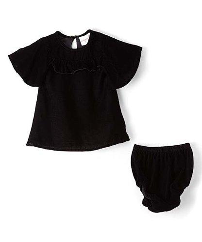 Black Velvet Infant Ruffle Dress Dress Yo Baby Wholesale