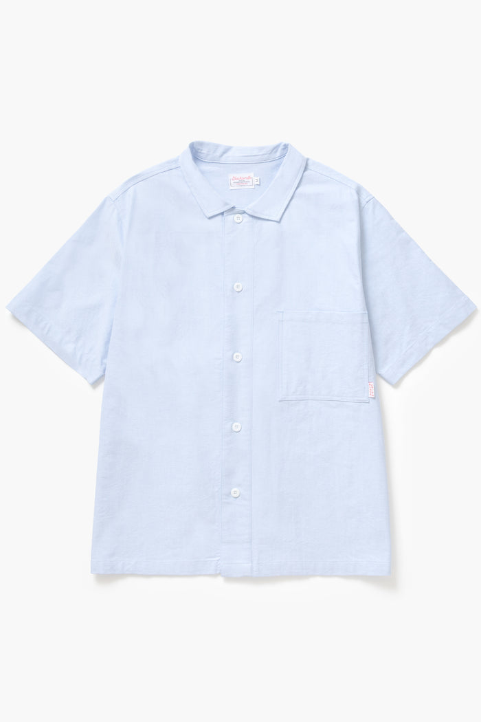 Blacksmith - 'Boxford' Short Sleeve Utility Shirt - Blue