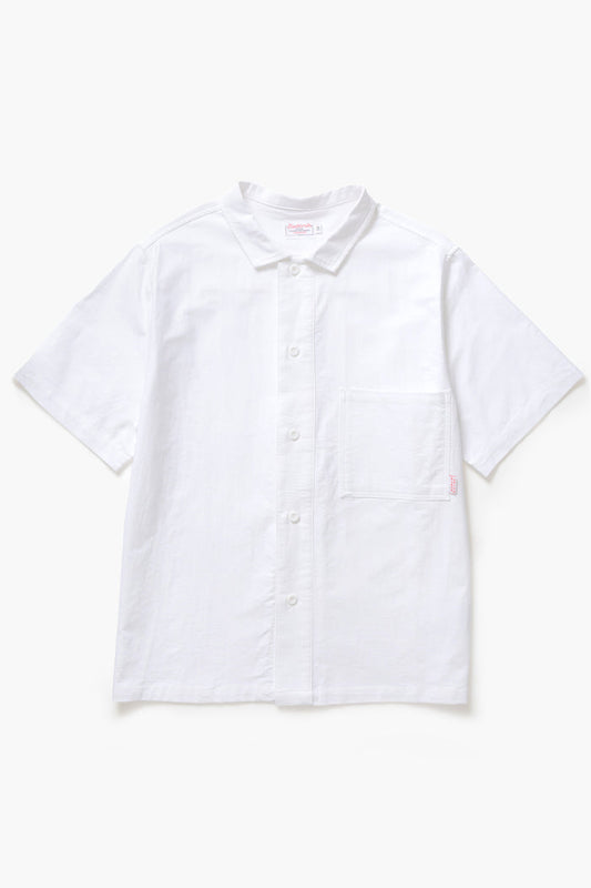 Blacksmith - 'Boxford' Short Sleeve Utility Shirt - White