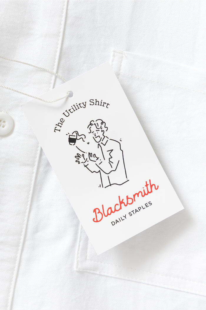 Blacksmith - 'Boxford' Short Sleeve Utility Shirt - White