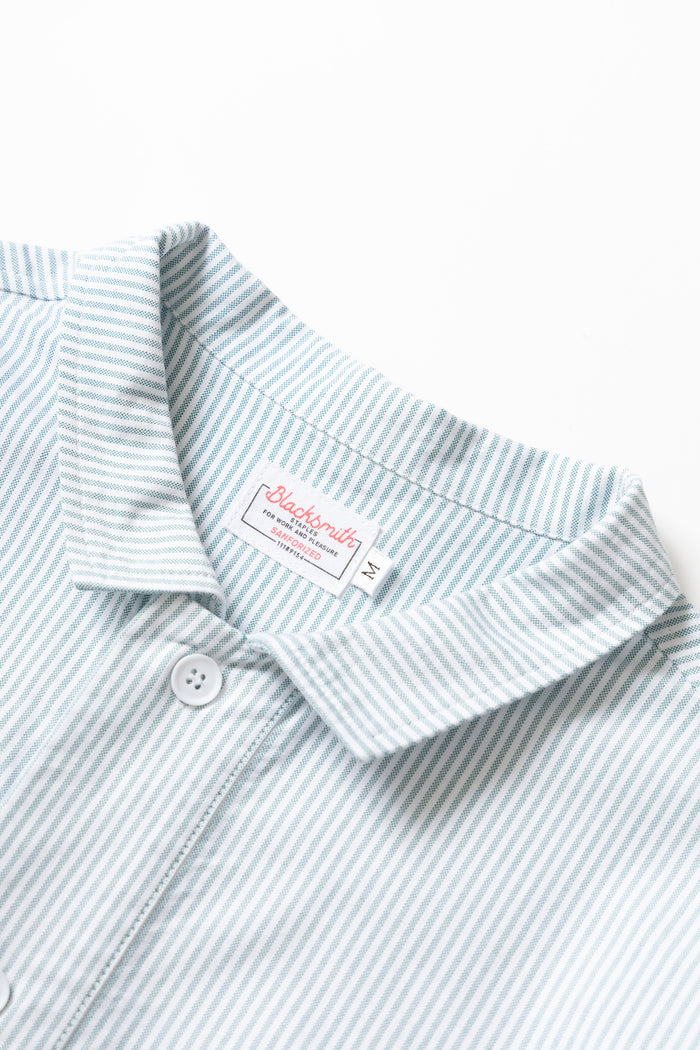 Blacksmith - 'Boxford' Utility Shirt - Green Stripe