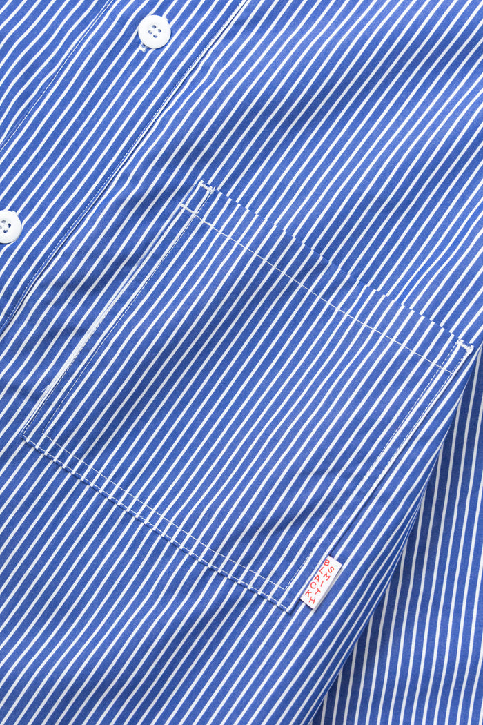 Blacksmith - 'Boxford' Utility Shirt - Thick Blue Stripe