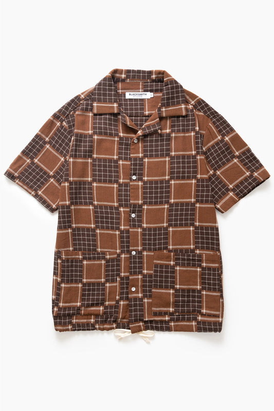 Blacksmith - Check Weave Resort Shirt - Brown