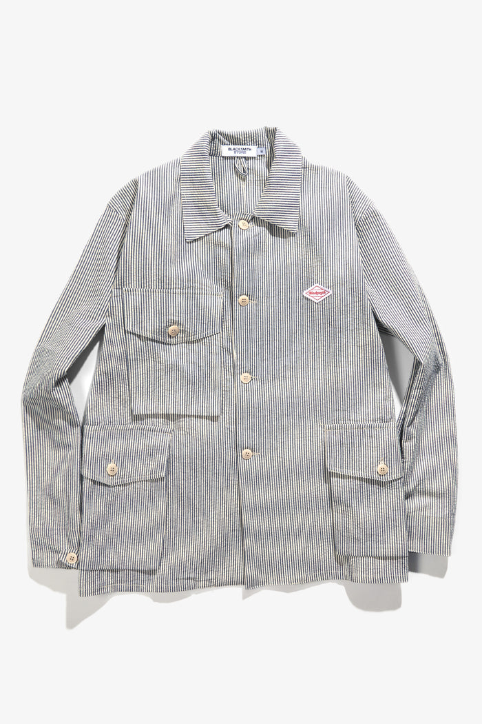 Blacksmith - Seersucker Chore Overshirt - Navy