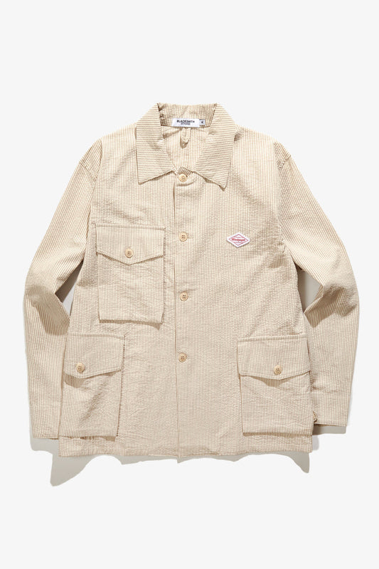 Blacksmith - Seersucker Chore Overshirt - Sand
