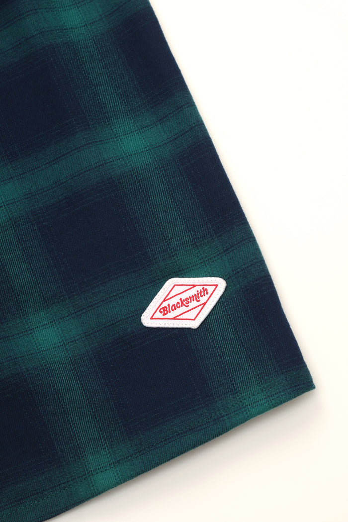 Blacksmith - Shadow Plaid Short Sleeve Shirt - Navy/Green
