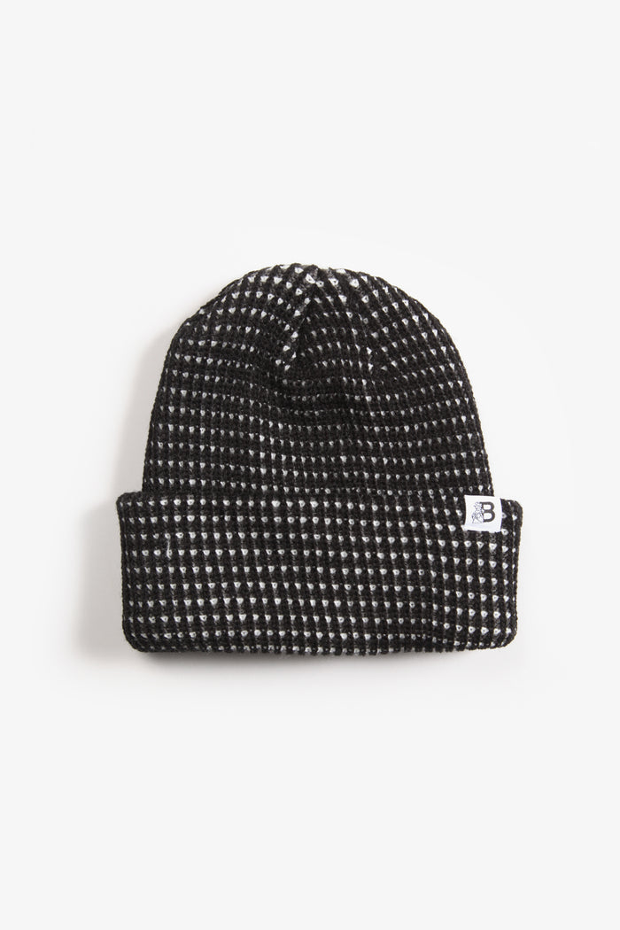 Blacksmith - Tri-Colour Waffle Beanie - Black/Grey