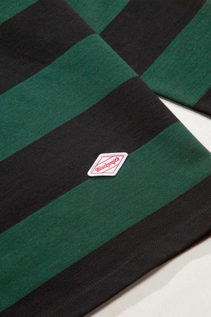 Blacksmith - Yarn Dye Striped Rugby - Forest/Black