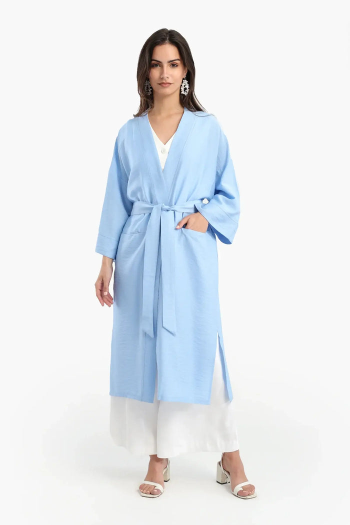 Blue Open Front Kimono