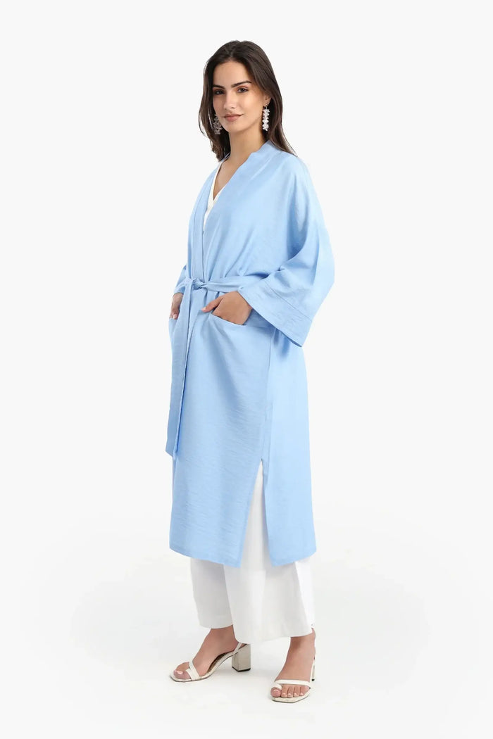 Blue Open Front Kimono