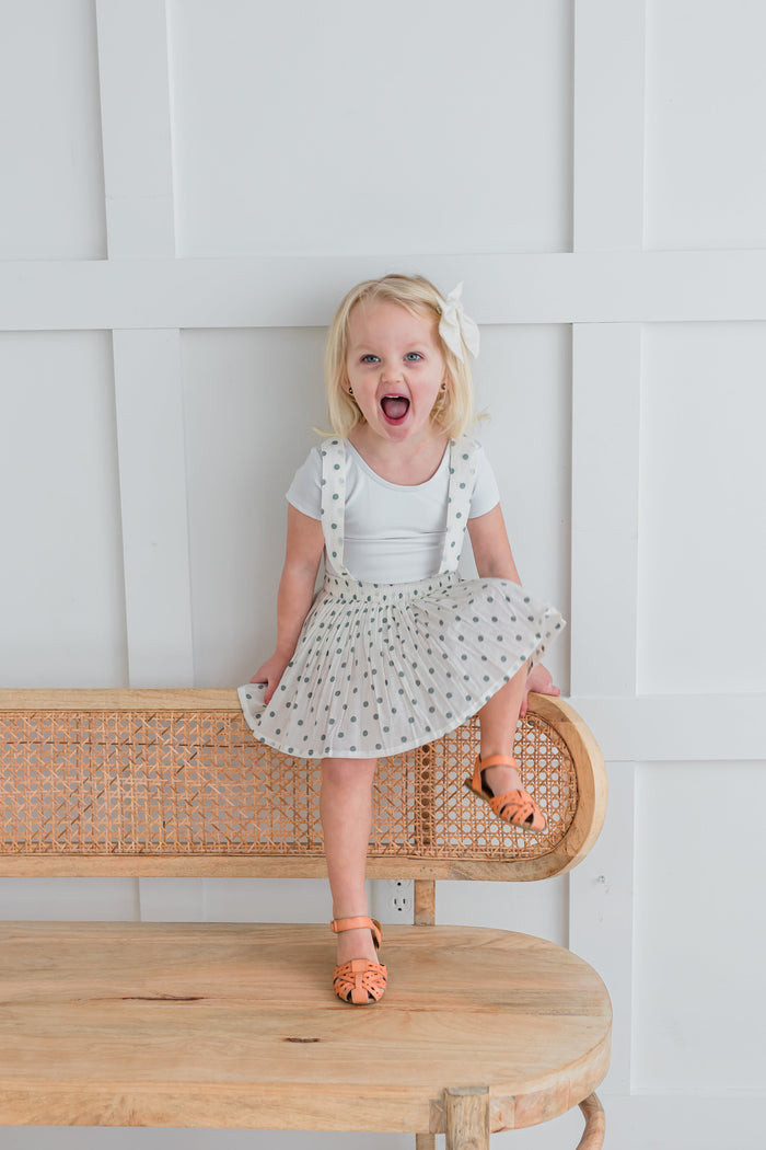 Blue Polka Dot Print Skort Romper Yo Baby India