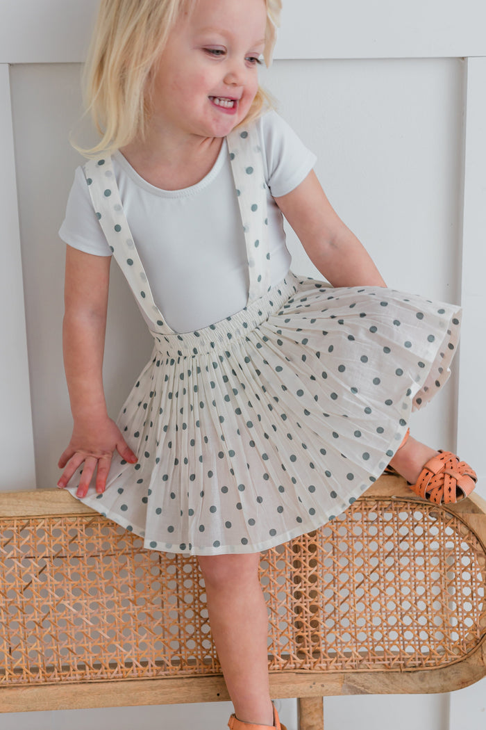 Blue Polka Dot Print Skort Romper Yo Baby India