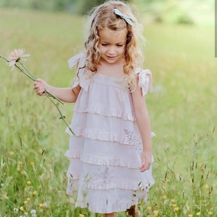 Blush-Color Bubble Gum Frill Dress Dress Yo Baby Wholesale