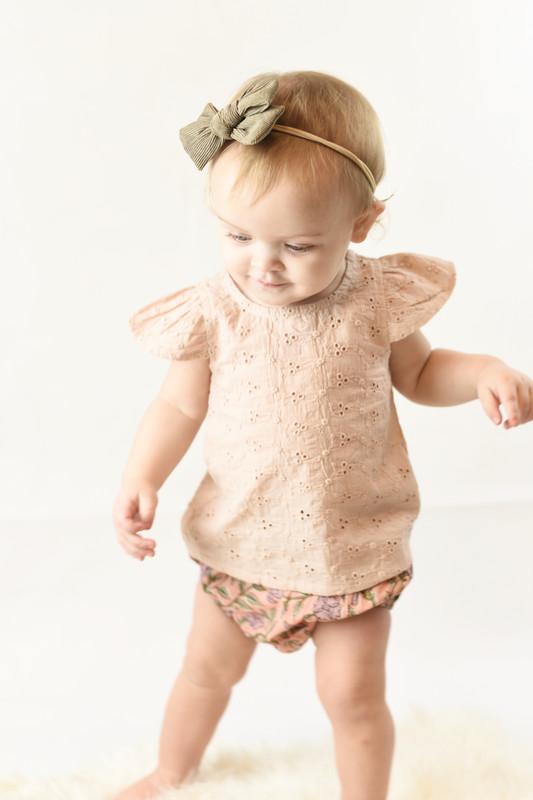 Blush Embroidered Top & Printed Diaper Cover set Dress Yo Baby Wholesale