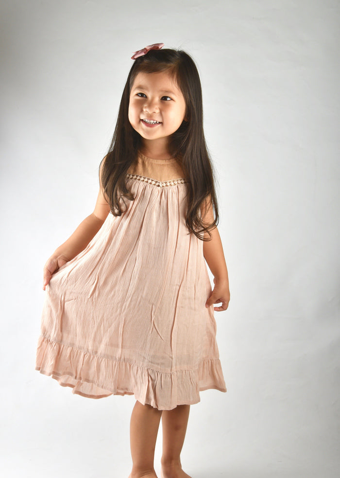 Blush Lace Detail Dress Dress Yo Baby Wholesale