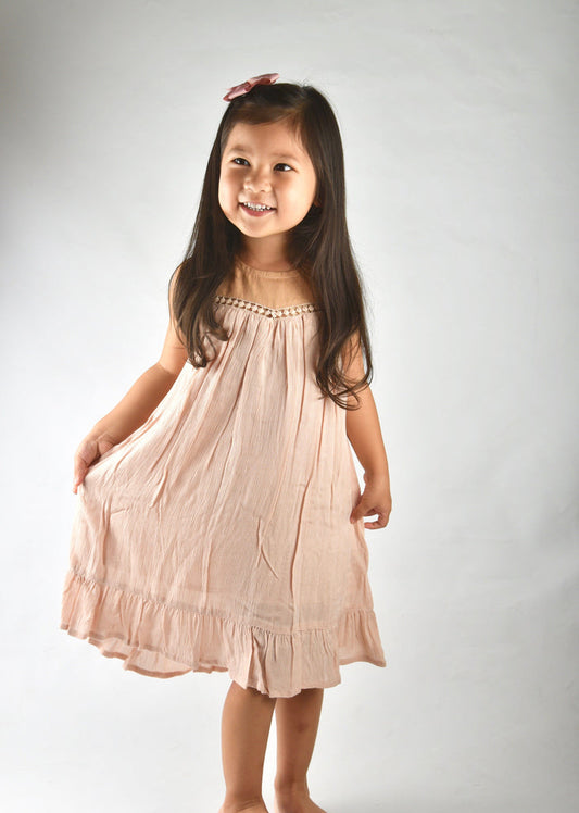 Blush Lace Detail Dress Dress Yo Baby Wholesale