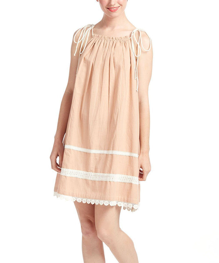 Blush Pillow-case Lace Dress Dress Yo Baby Wholesale