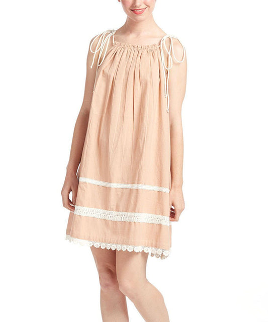 Blush Pillow-case Lace Dress Dress Yo Baby Wholesale