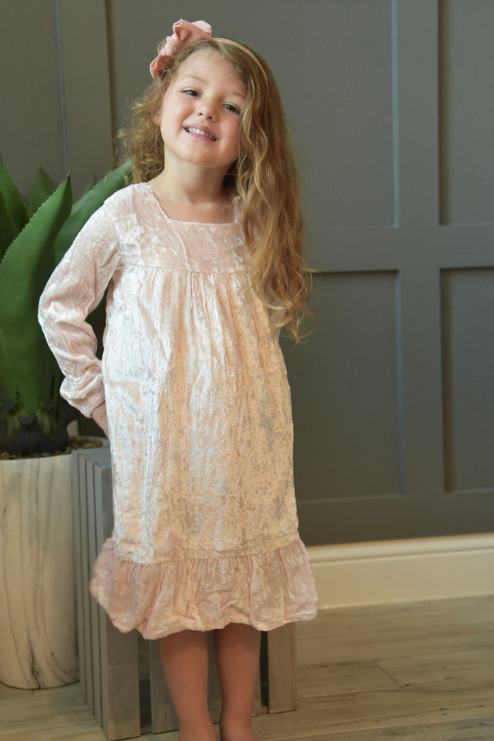 Blush Velvet Shift Dress Dress Yo Baby Wholesale