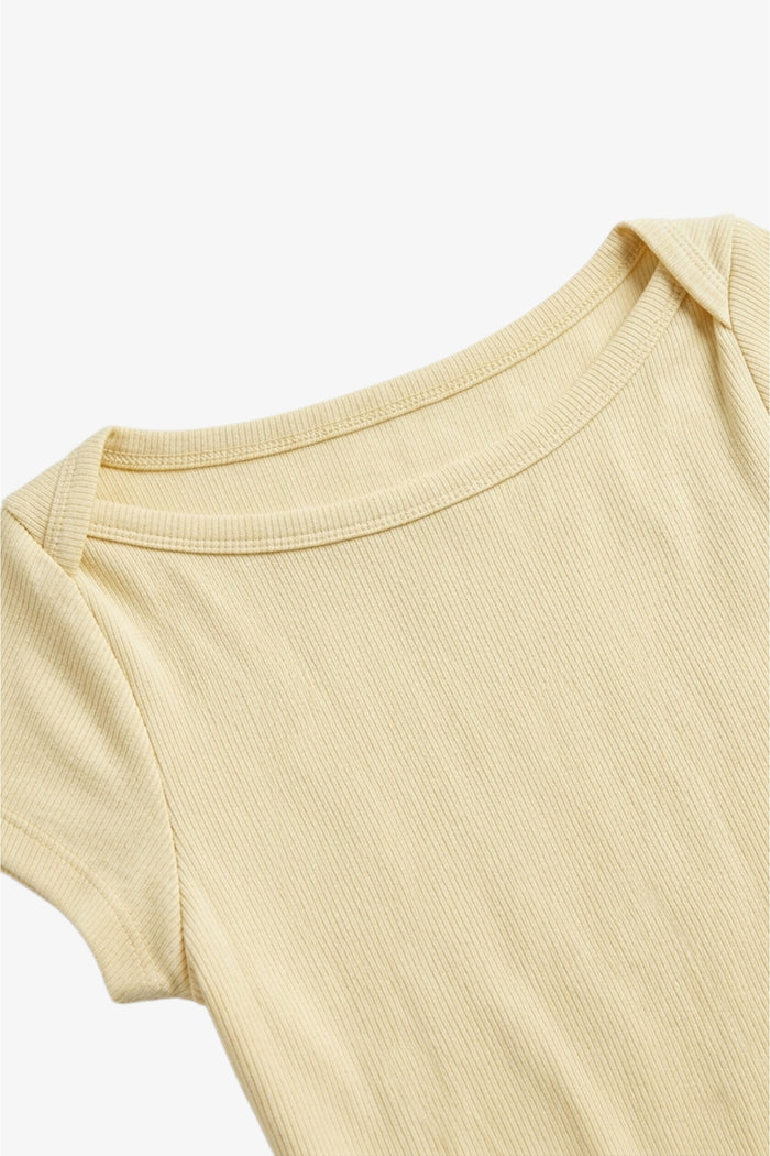 Boat-Neck Ribbed Top
