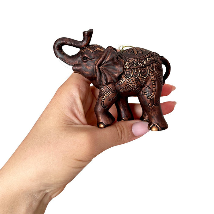 Boho Elephant Ornament, Exotic Resin Christmas Tree Decor Resin Ornaments OrnamentallyYou