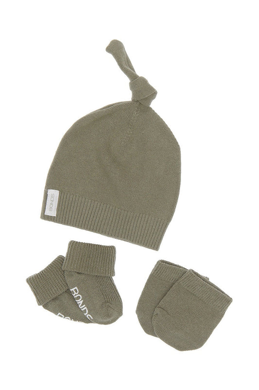 Bonds Baby Newbies Newborn Hat, Mittens & Booties Set | Camping Grounds