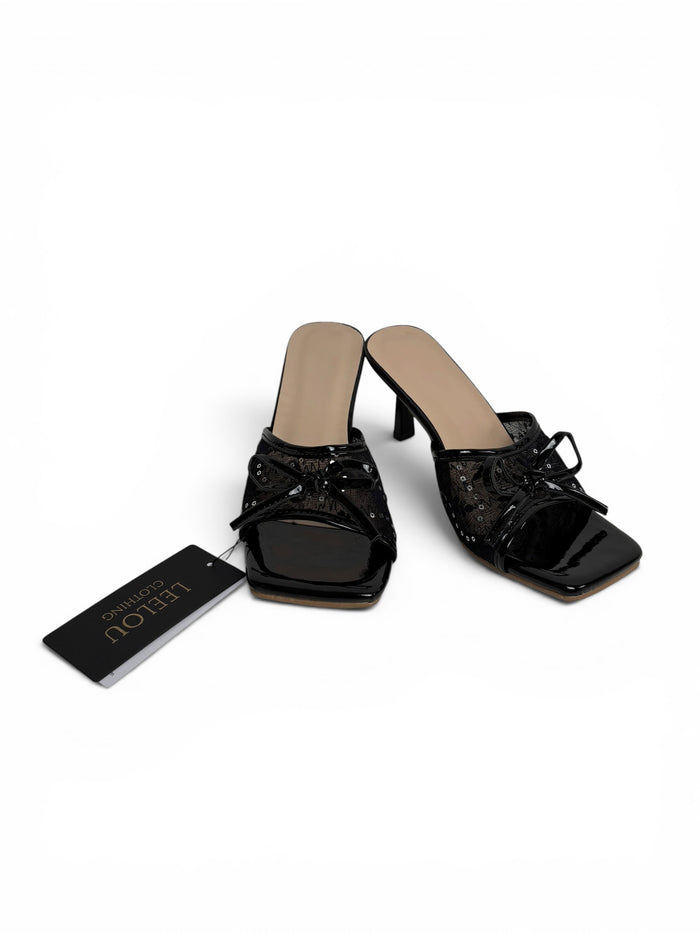 Bow Detail Heeled Sandals