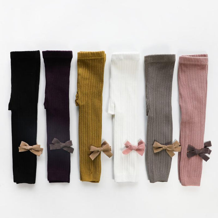 Bow Ribbed Solid Tights Yo Baby India