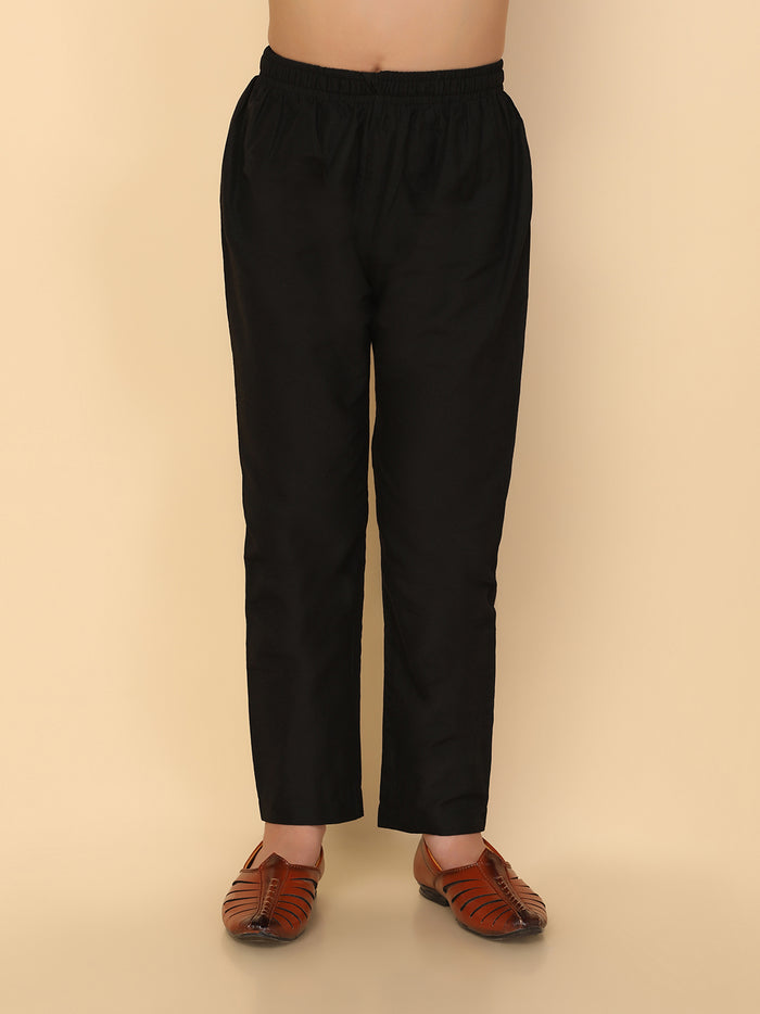 Boys Black Cotton Blend Pyjama