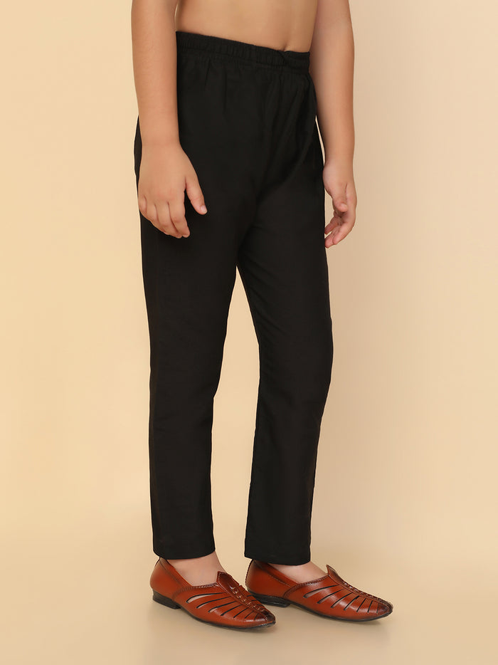 Boys Black Cotton Blend Pyjama