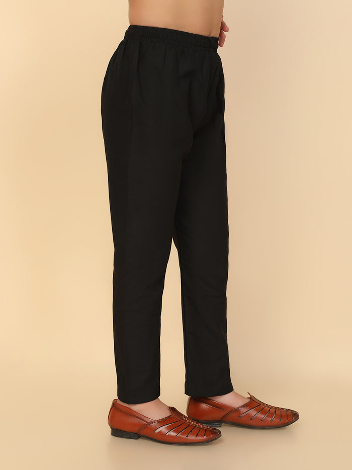 Boys Black Cotton Blend Pyjama