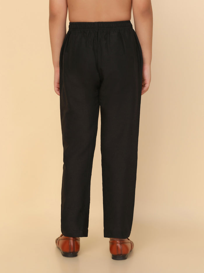 Boys Black Cotton Blend Pyjama