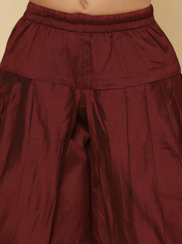 Boy's Black Indowestern Set With Kurta and Dhoti