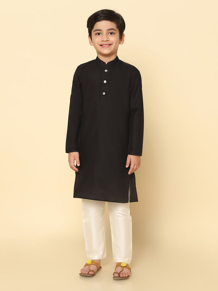 Boy's Black Kurta Pyjama Set