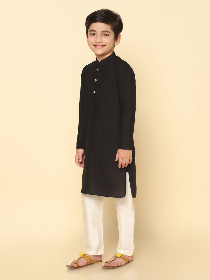 Boy's Black Kurta Pyjama Set
